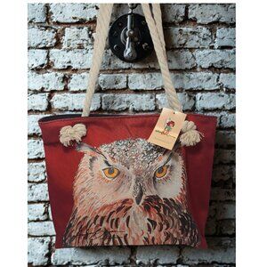 Owl Canvas Book Tote – Angie Bryan Creations – Functional Art with Style